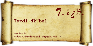 Tardi Ábel névjegykártya